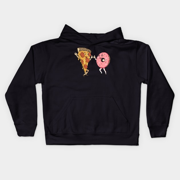 Pizza and donut... An amazing and wonderful love Kids Hoodie by DaveLeonardo